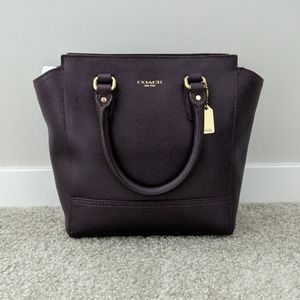 Coach Mini Tanner Satchel in Eggplant Saffiano